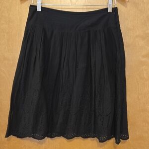 Old Navy Black Eyelet A-Line Skirt